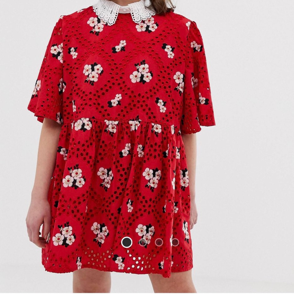 Sister Jane floral embroidered eyelet smock dress